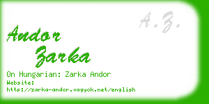 andor zarka business card